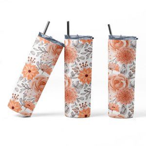 20oz Stainless Steel Tumbler, Floral, Cute, Cups